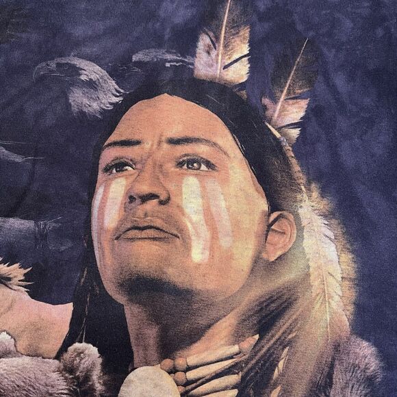 Two (2) The Mountain Native American Graphic Tee Shirts Large Red Tie Dye Blue - Picture 15 of 15